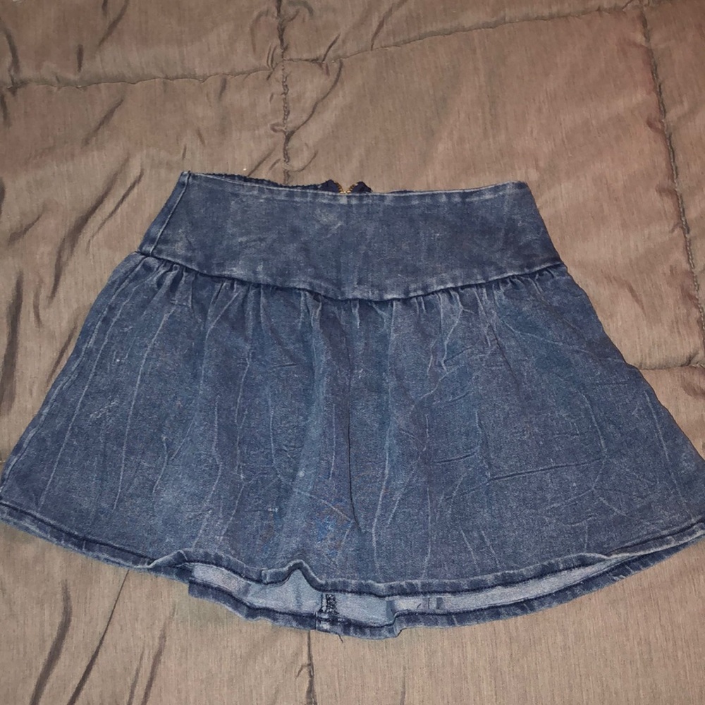 Jean pattern flowy skirt